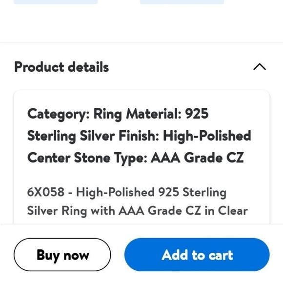 Womans  Sterling Silver 925  Square Highly Polished‎ C.Z.  Sz 5 New - Picture 8 of 10